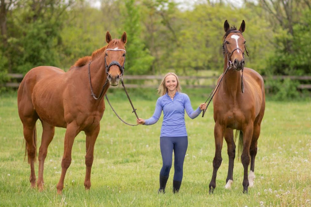 Kayleen Kollasch with 2 horses